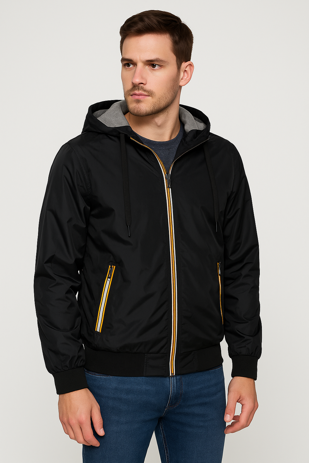 Giacchetto k-way nero acetato