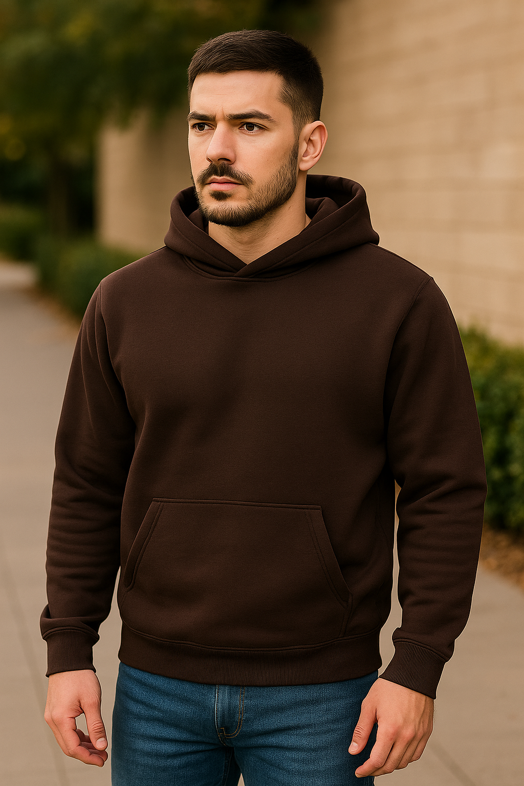 Felpa tinta unita duca homme marrone