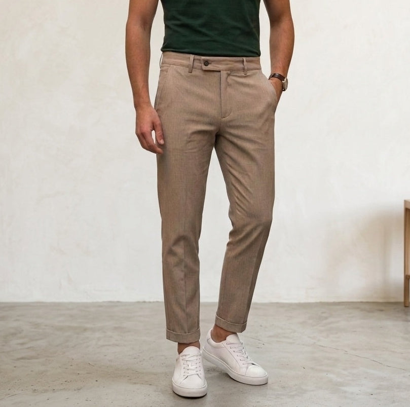 Pantalone elegante capri art 8095 beige