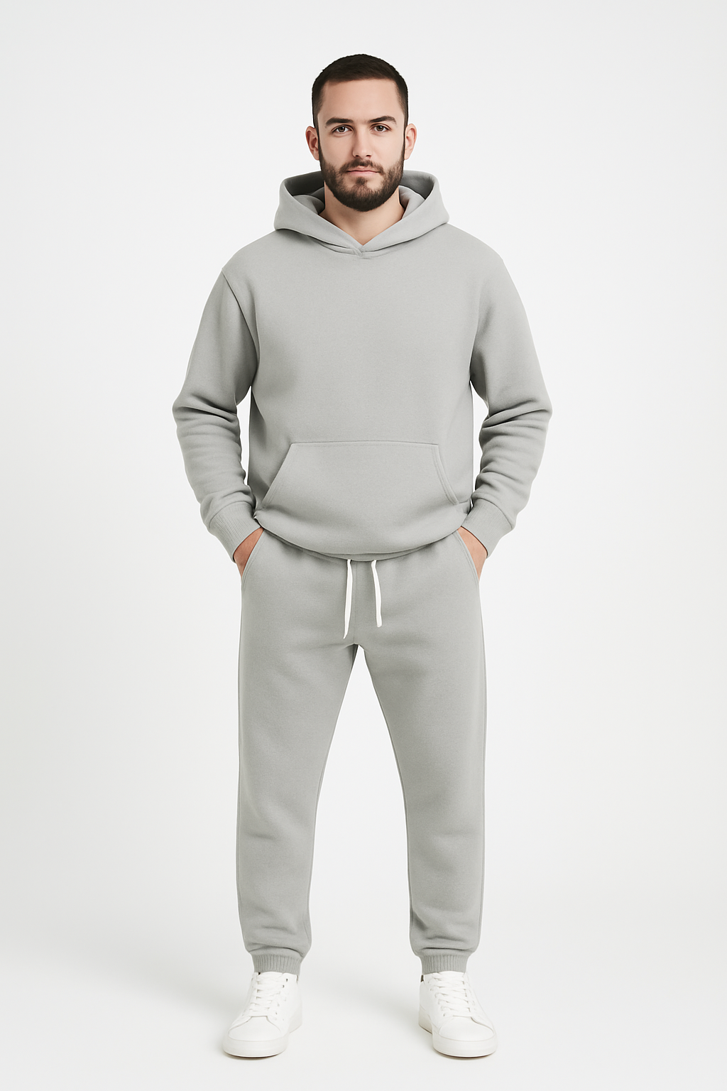 Tuta completa felpata grigio chiara DUCA HOMME