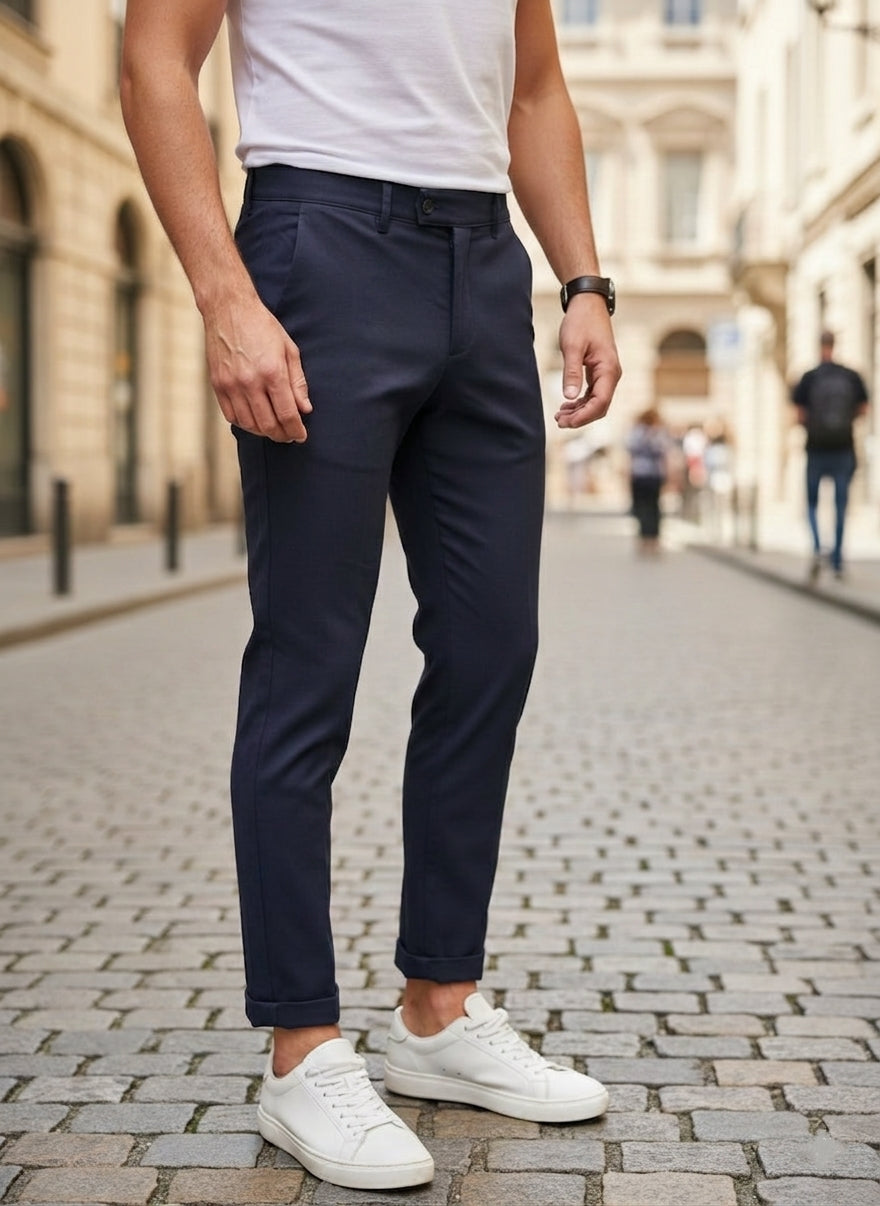 Pantalone elegante capri art 8095 blu